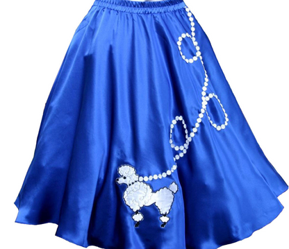 Adult Satin Poodle Dog Skirt Blue