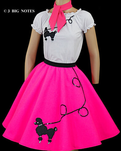 Girls Poodle Dog Skirt (3 Piece Set) Pinkl