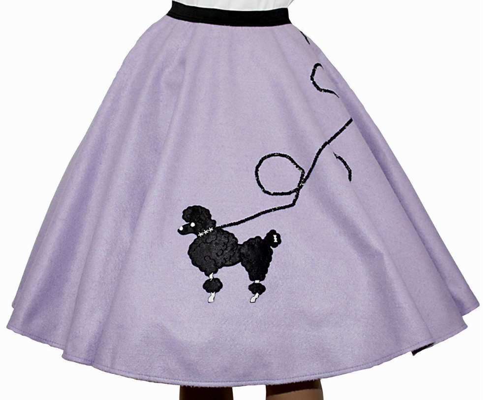 Adult Poodle Dog Skirt (5 Piece Set) Lavender