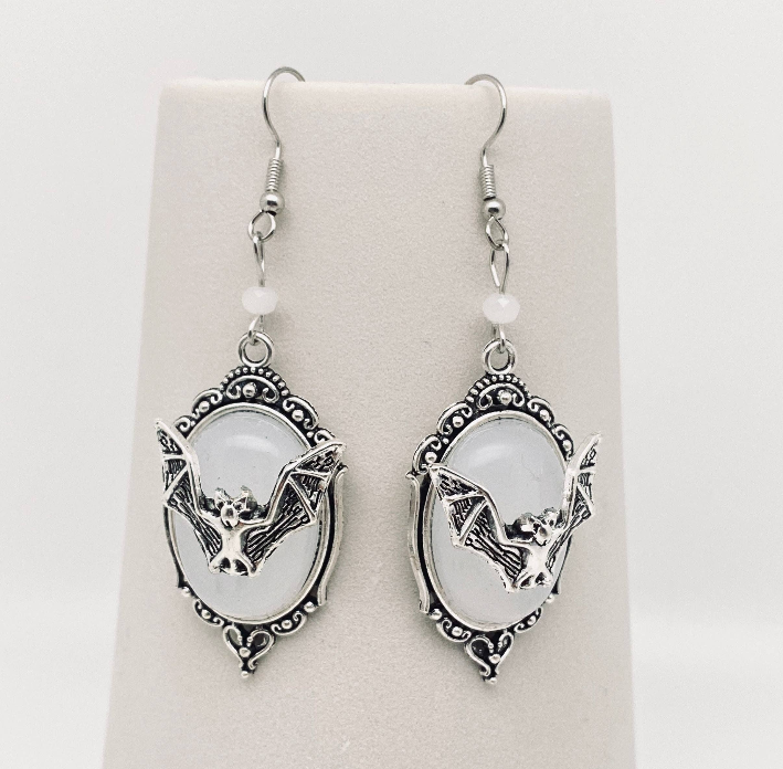 Gothic Bat Pendant Earrings