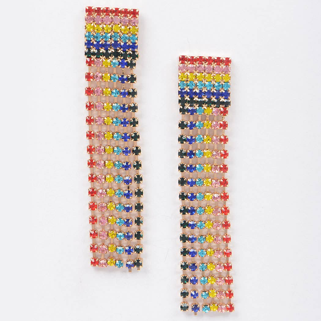 Rainbow Rhinestones Drop Earrings