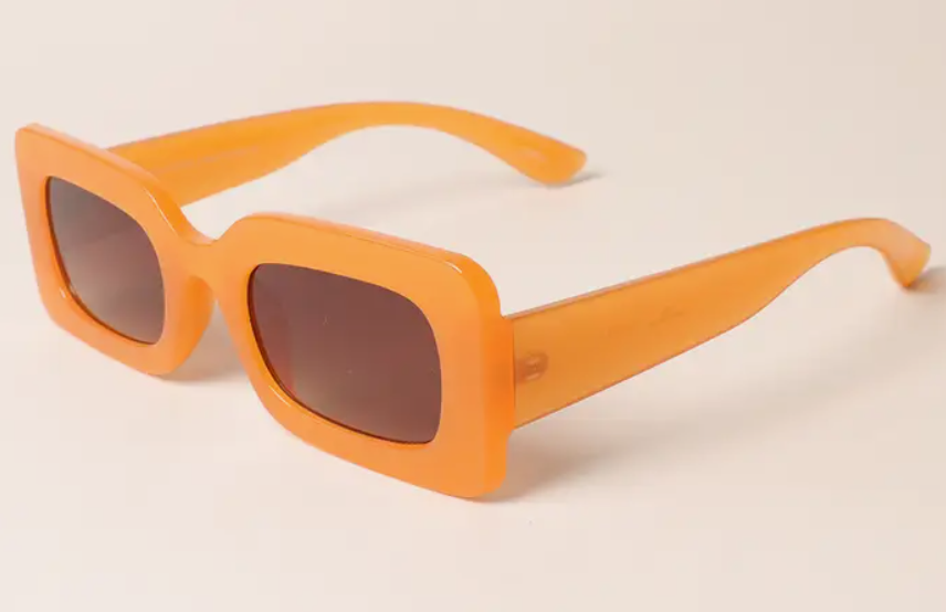 rectangle sunglasses orange