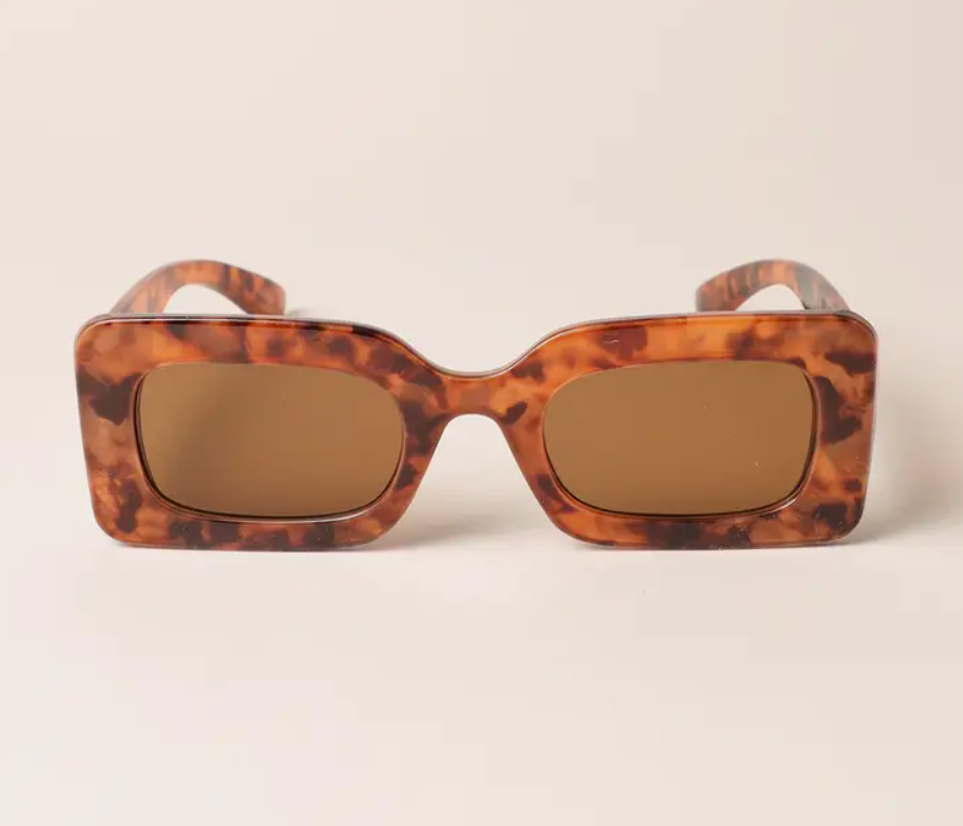 rectangle sunglasses leopard