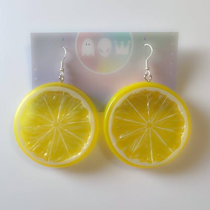 Lemon Slice Earrings on Card