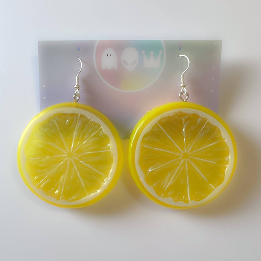 Lemon Slice Earrings on Card