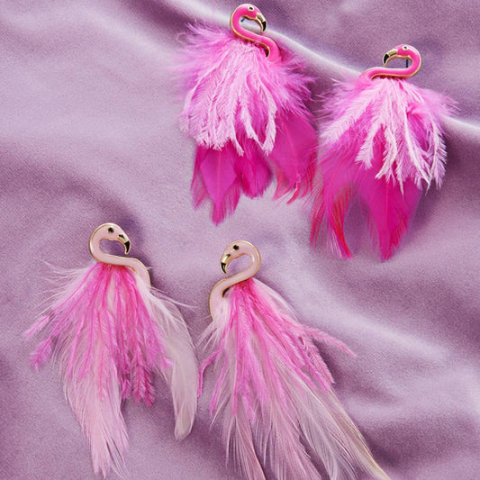 Feathered Flamingo Earrings