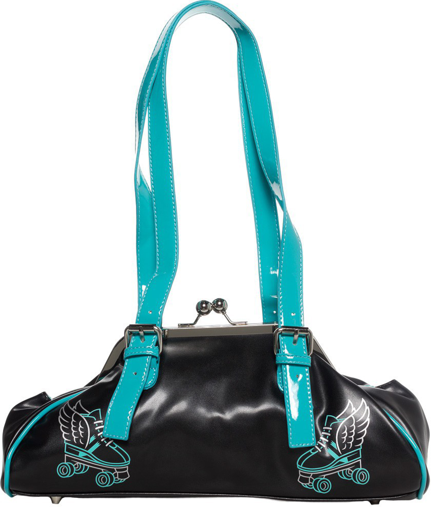 Flying Skate Roller Derby Purse Turquoise