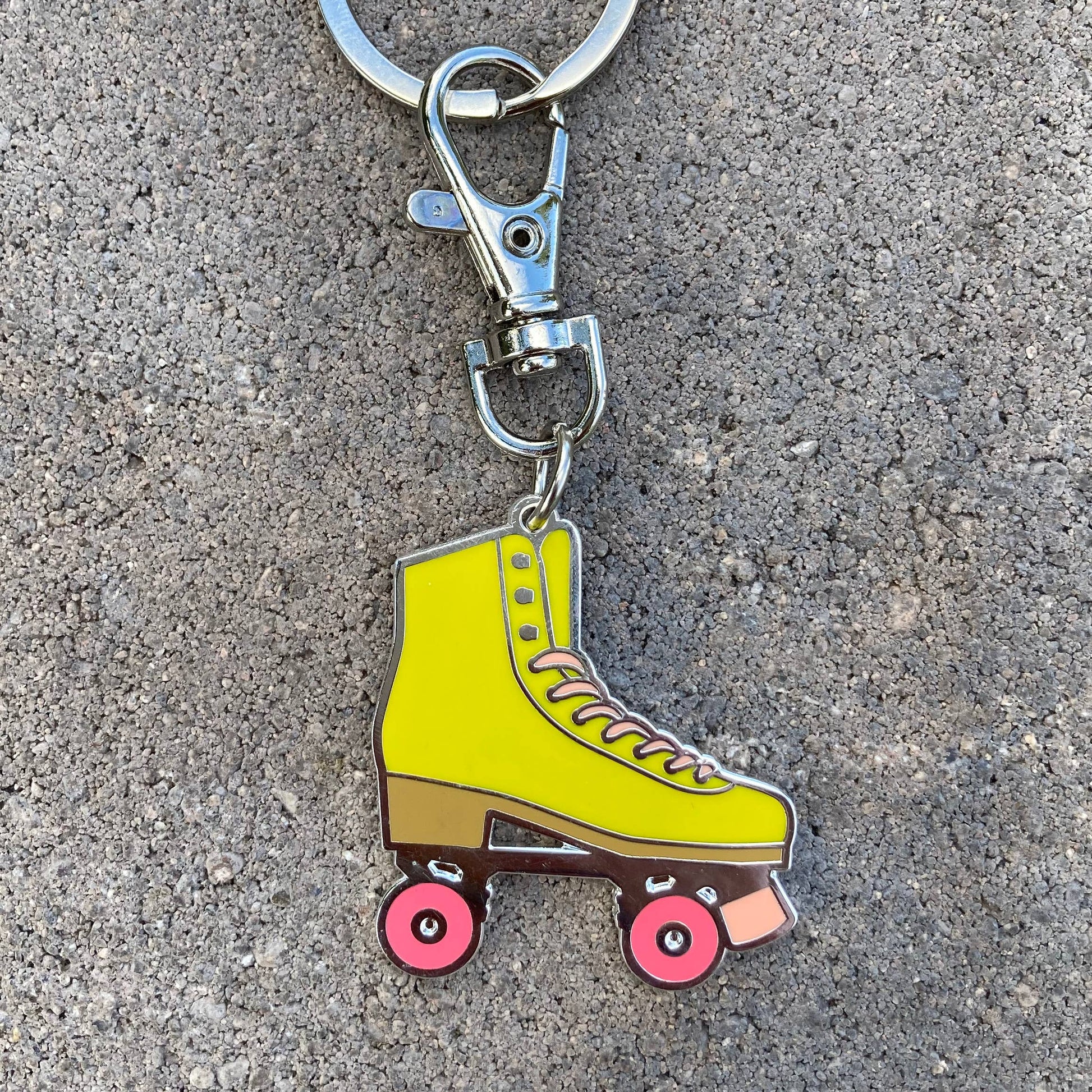 Yellow Roller Skate Keychain