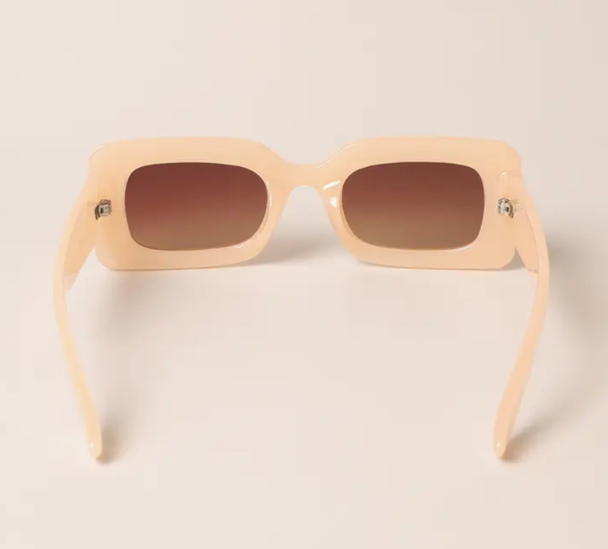 rectangle sunglasses cream