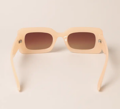 rectangle sunglasses cream