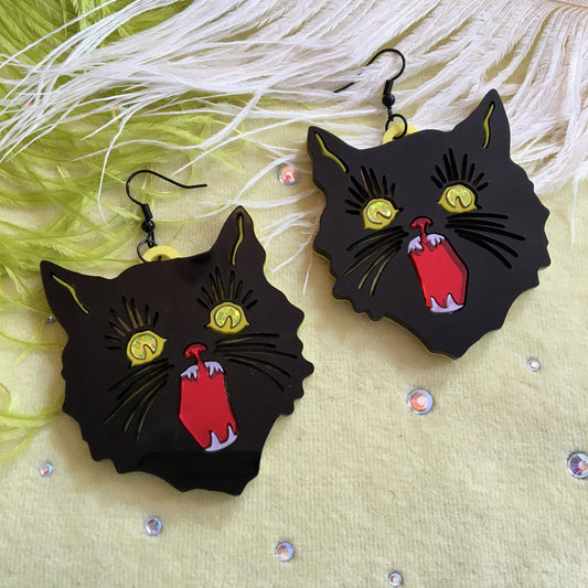 Screeching Cat Earrings