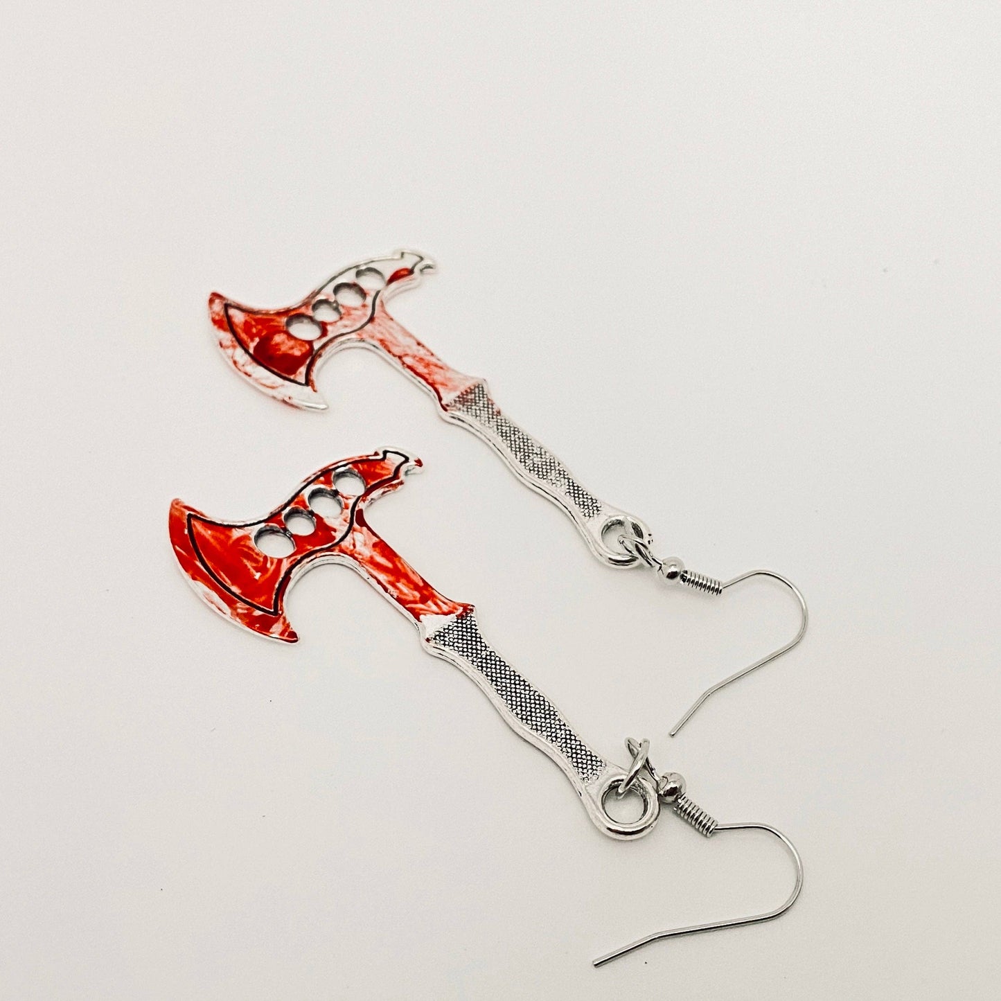 bloody metal axe earrings halloween