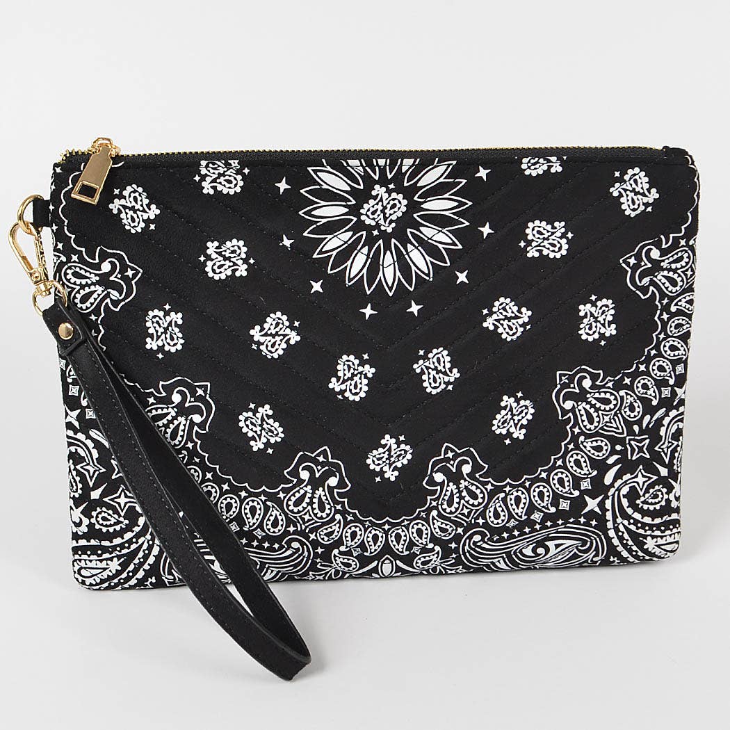 Quilted Bandana Pouch Front Black