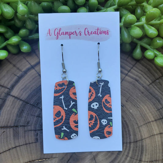 Jack-O-Lantern Print Earrings