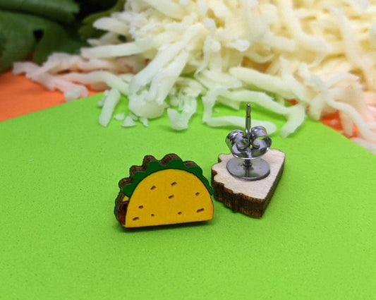 Taco Wooden Stud Earrings