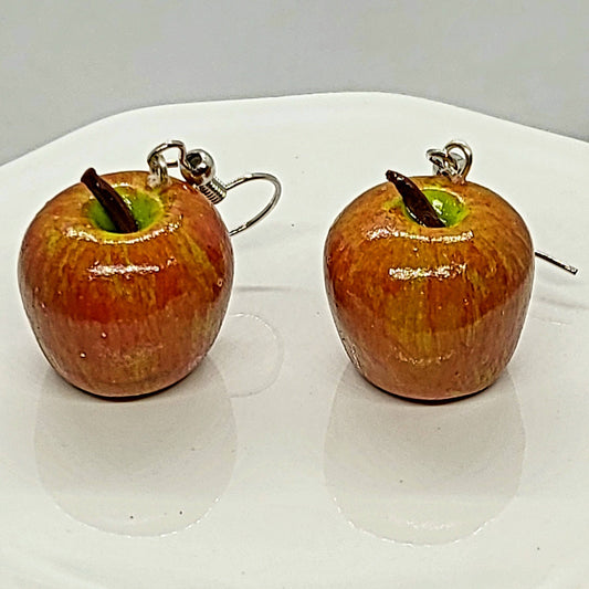 Realistic Apple Earrings Front