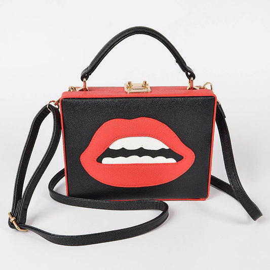 Black & Red Lip Purse