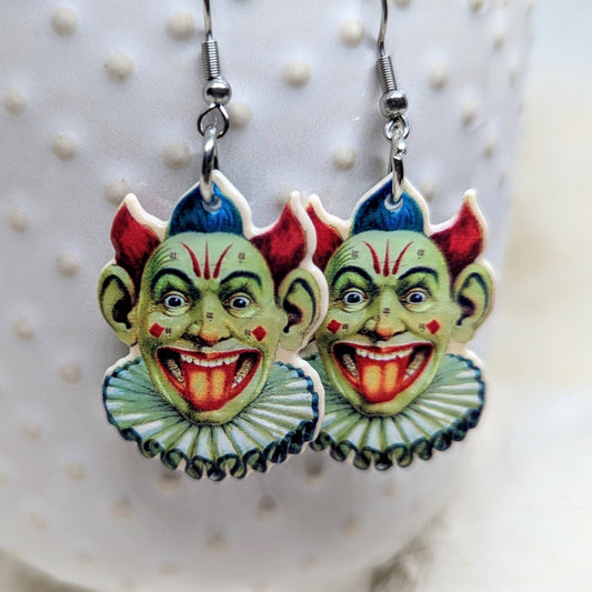 Creepy Circus Clown Earrings