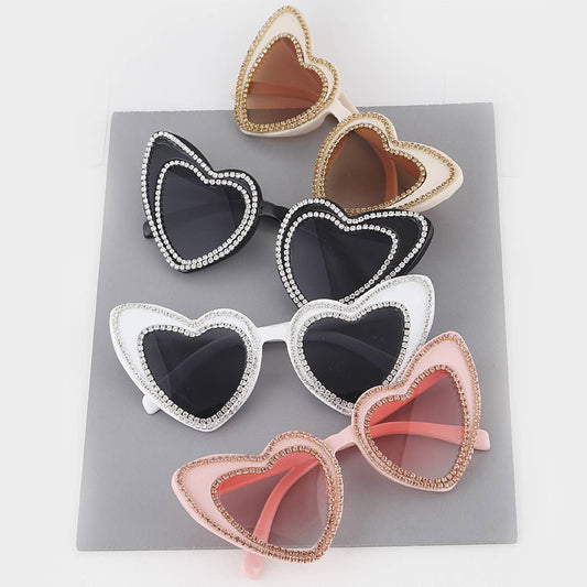 Heart Rhinestone Sunglasses