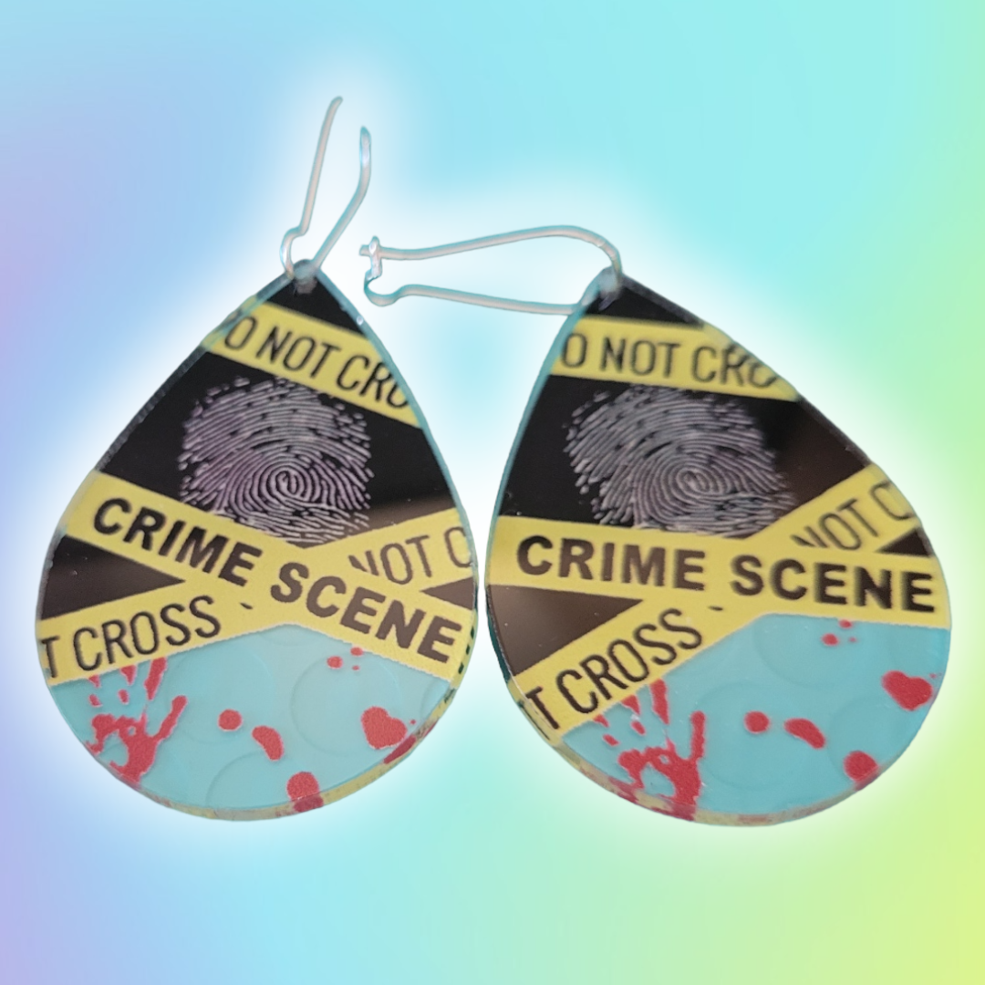 Crime Scene Teardrop Earrings