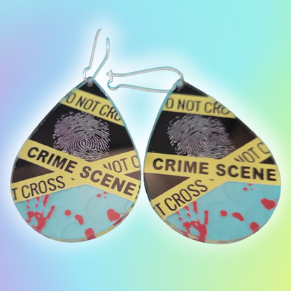 Crime Scene Teardrop Earrings