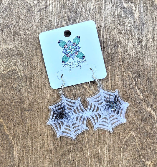 Spider on a Web Earrings