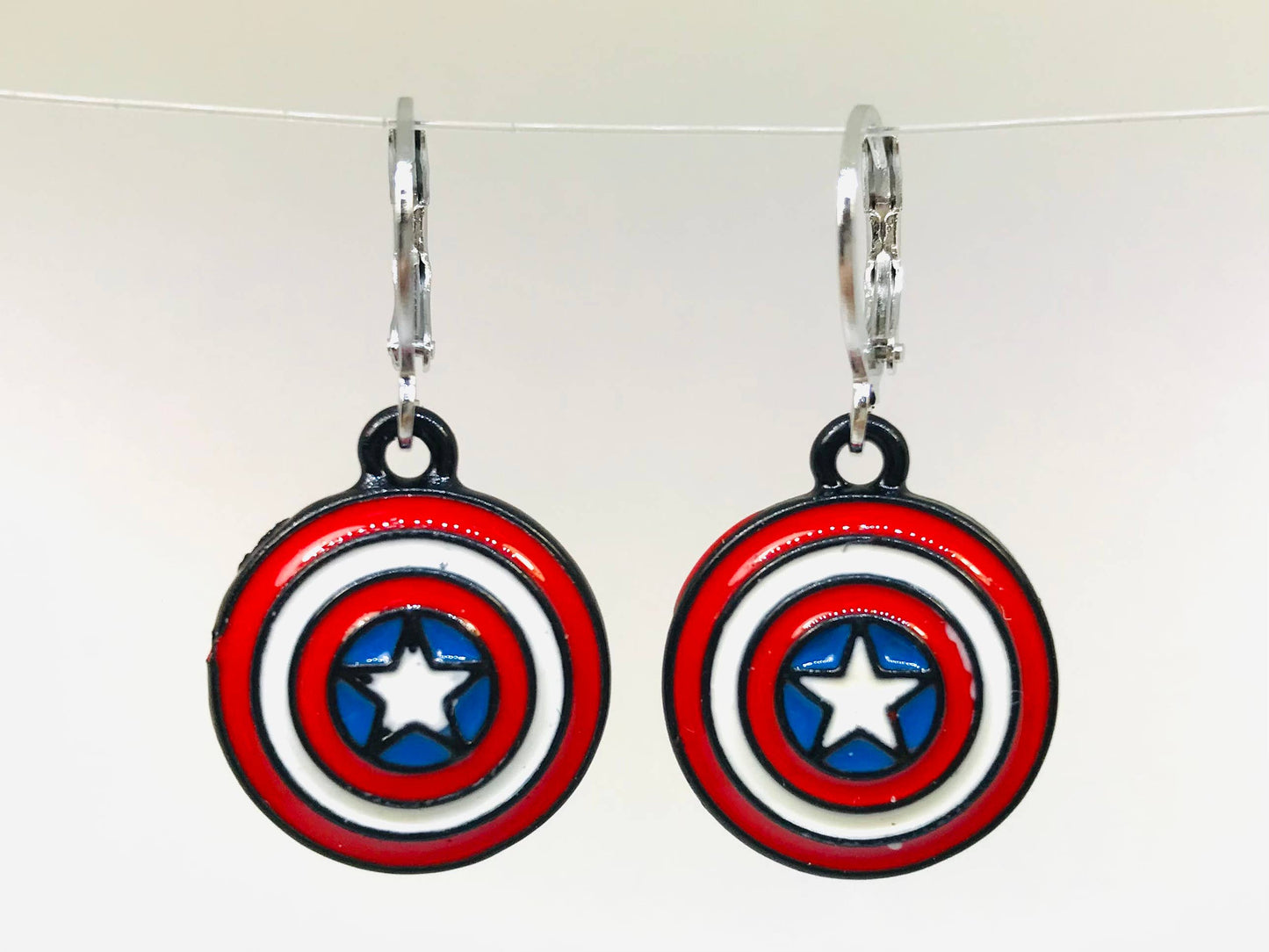 Mini Captain America Shield Earrings