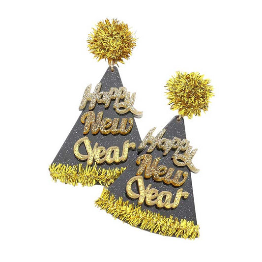 Happy New Year Party Hat Earrings