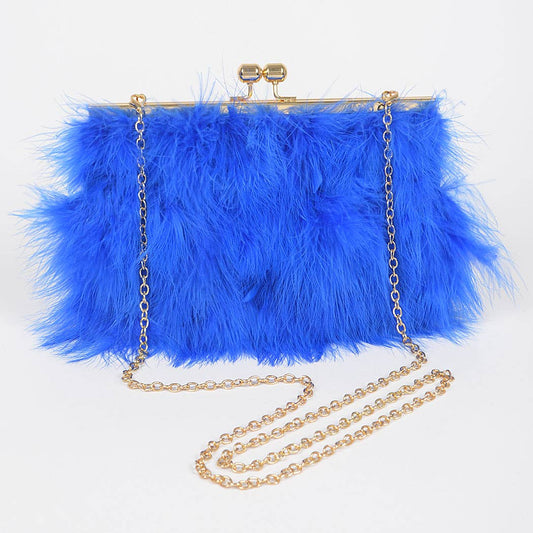 Feather Cross Body Clutch Front