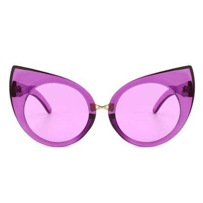 Retro High Pointed Oversize Fashion Cat Eye Sunglasses