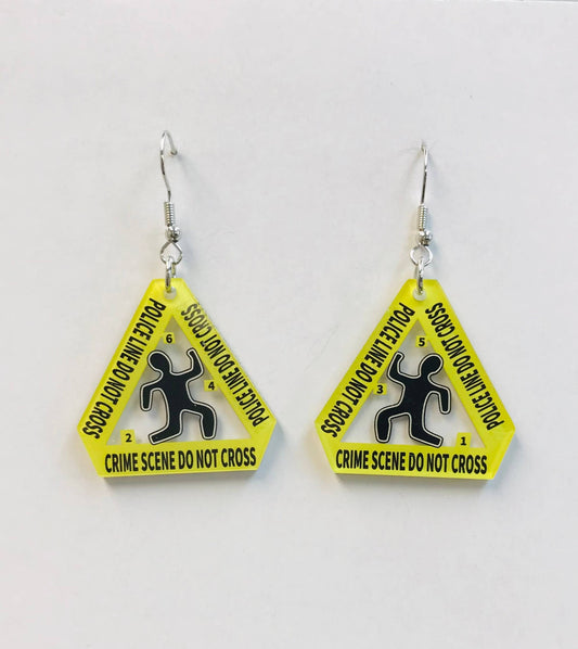 Crime Scene Triangle Earrings