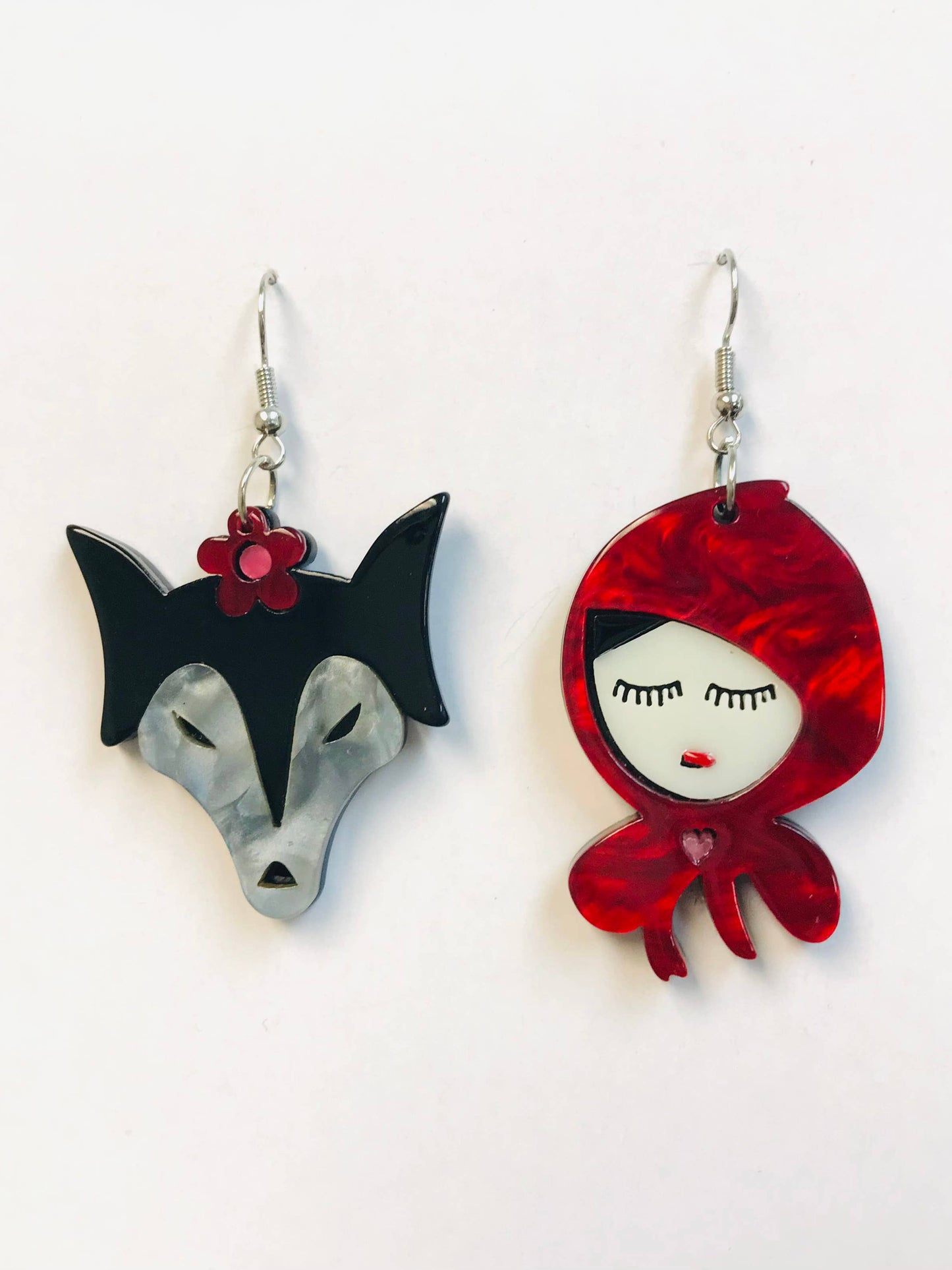 Little Red Riding Hood & Wolf Earrings