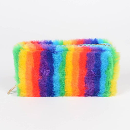 Rainbow Furry Clutch