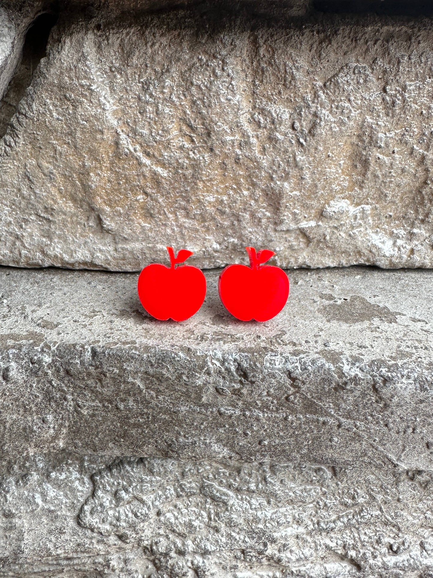 Red Apple Acrylic Earrings