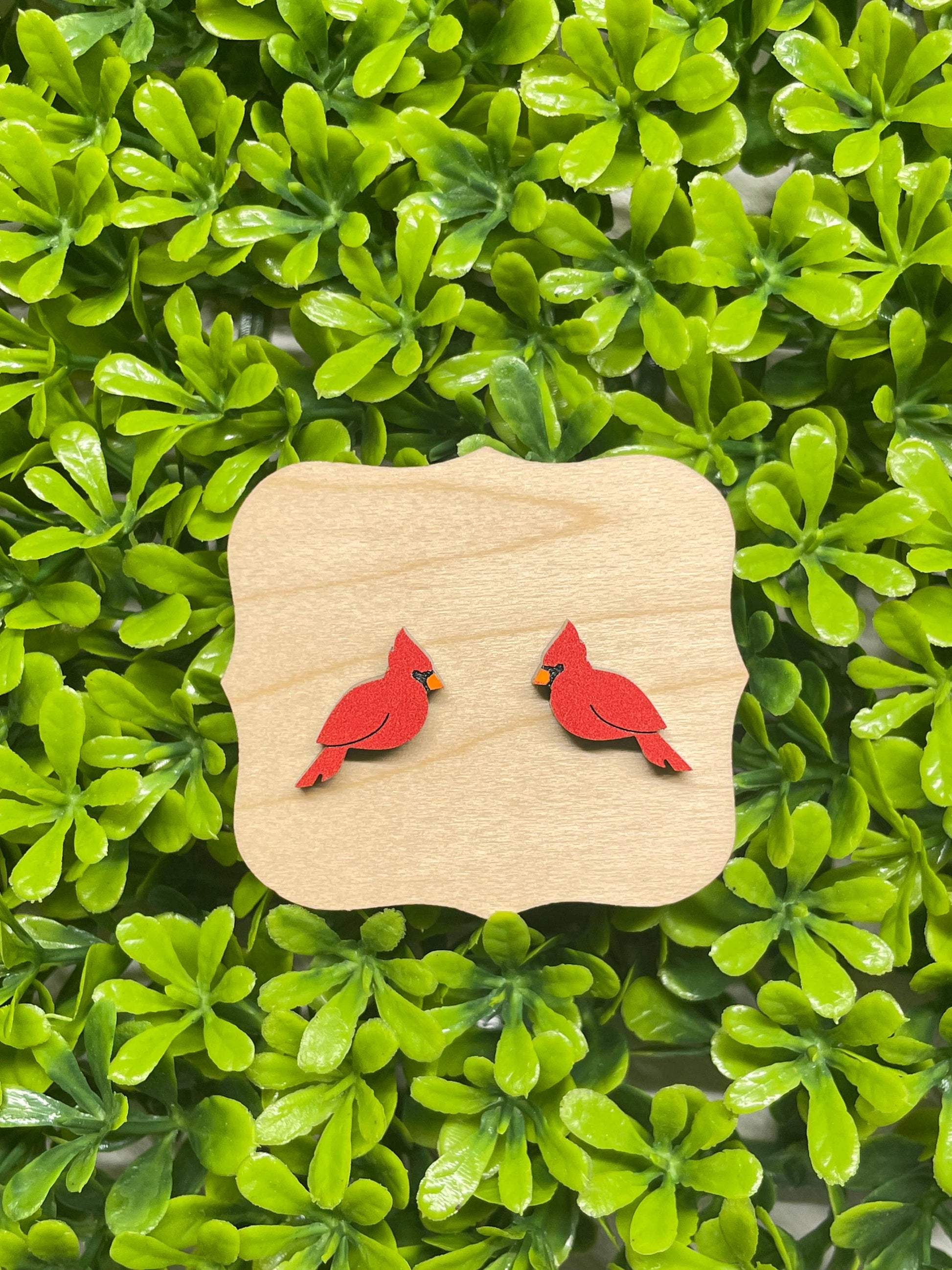 cardinal stud earrings