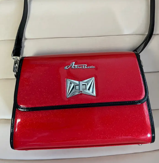 Atomic Red Glitter Purse Front