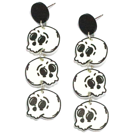 Skull Chain Dangle Earrings