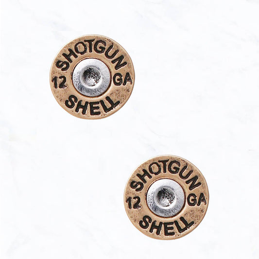 15MM Bullet Shell Earrings brass