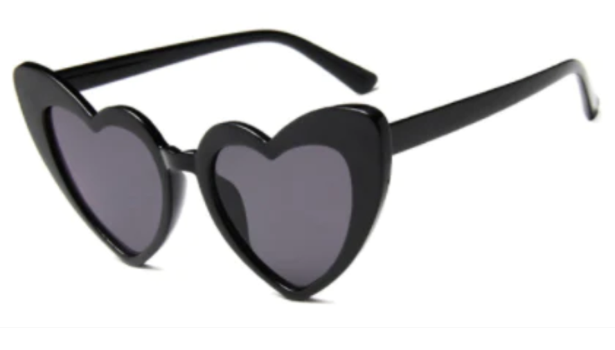 black heart frame sunglasses