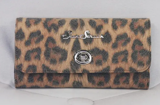 Leopard Tri-Fold Wallet Classic Brown