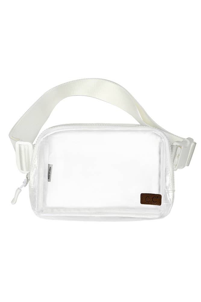 White Rectangle Clear Fanny Pack