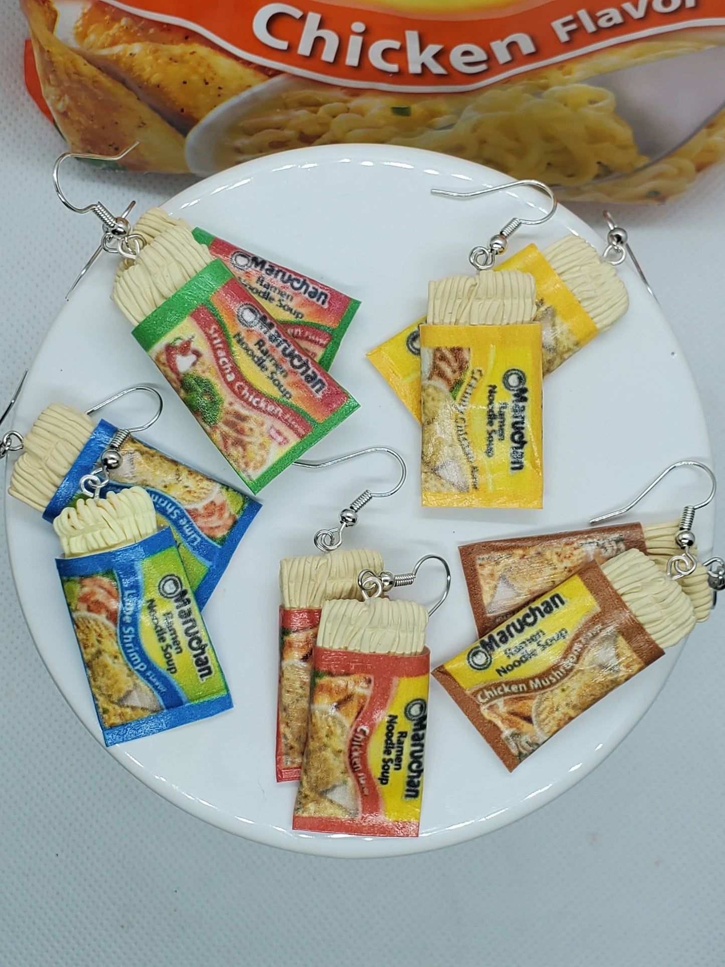 Maruchan Inspired Noodle Earrings All Colors