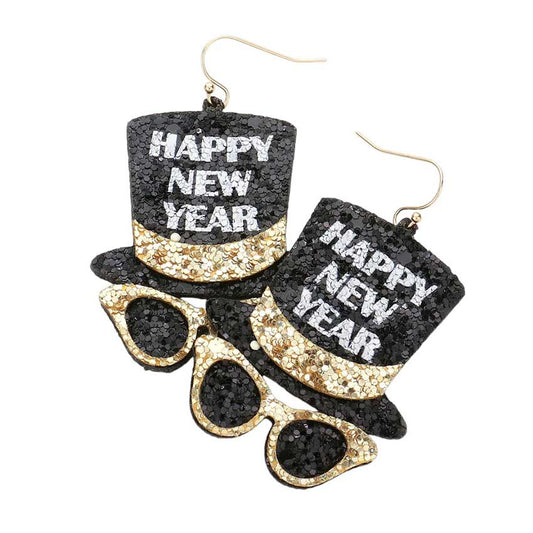 Happy New Year Top Hat Earrings