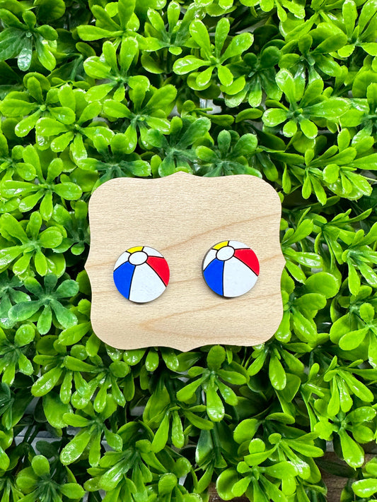 beach ball stud earrings