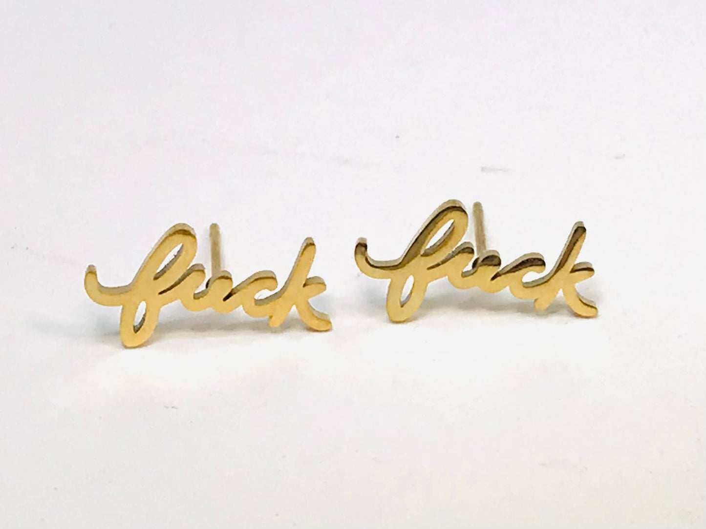 Cursive "fuck" Earrings