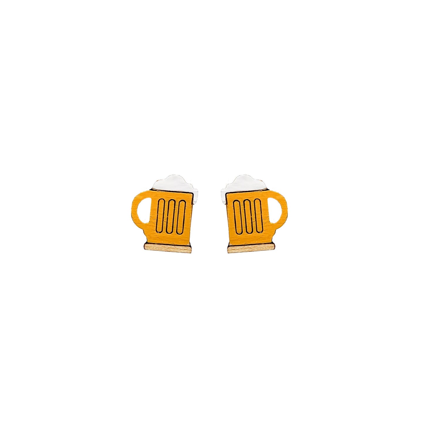 beer mug stud earrings