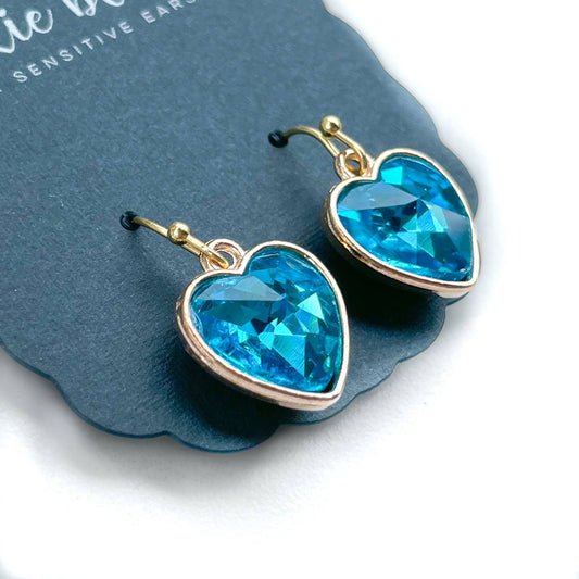 blue gem heart earrings valentine's day