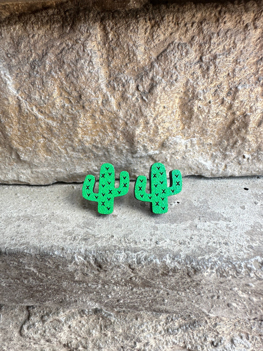 cactus stud earrings