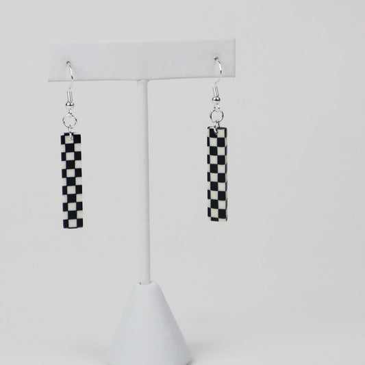 checkered earrings