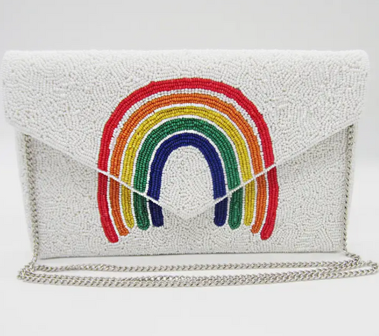 Rainbow Beaded Clutch